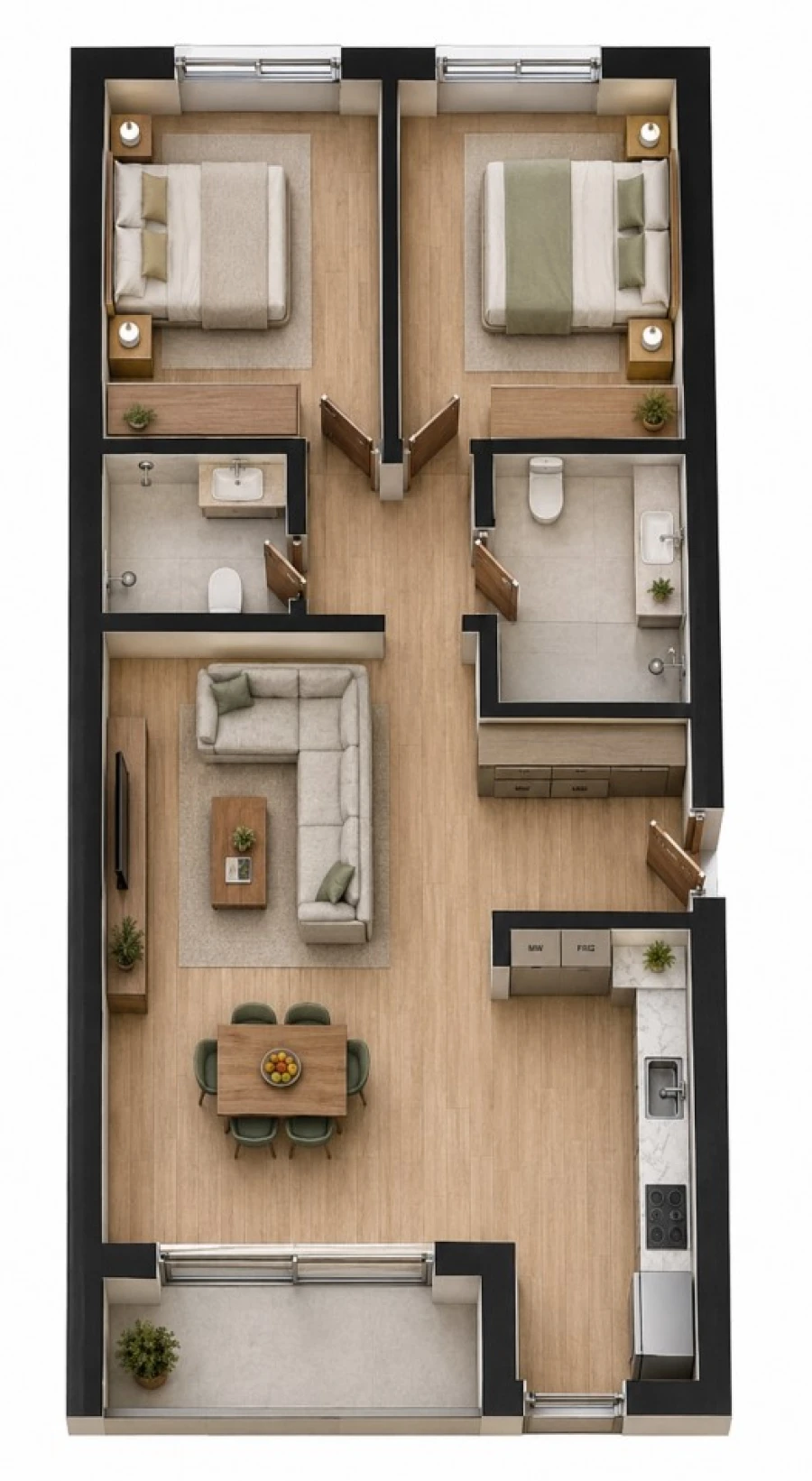 Apartamento T2 para Venda em Lordelo Planta 1