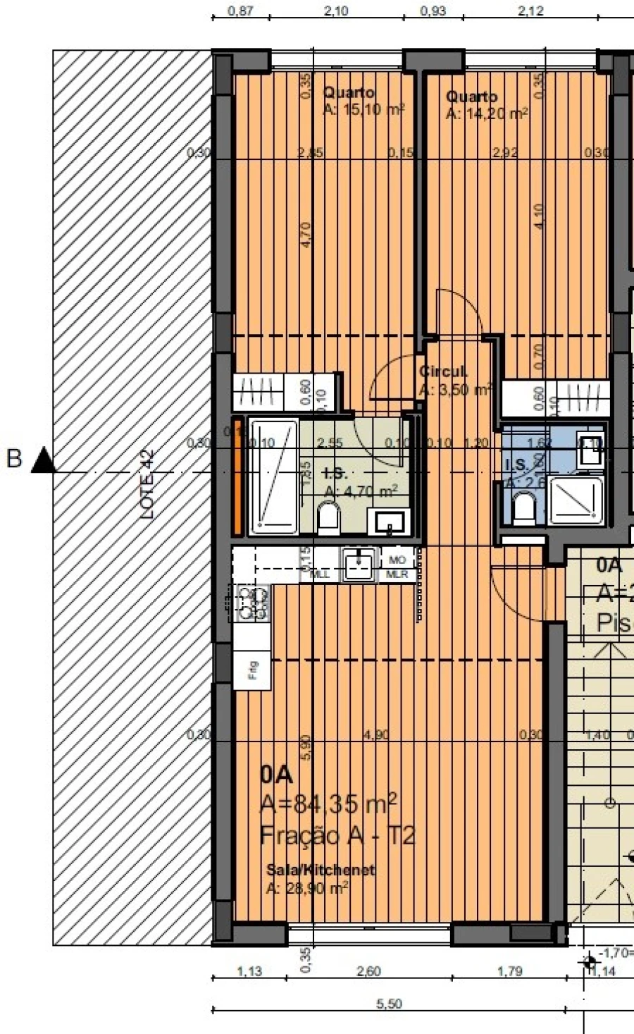 Apartamento T2 para Venda em Montijo e Afonsoeiro Planta 1