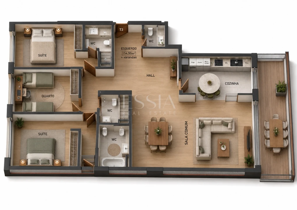 Apartamento T3 para Venda em Ramalde Planta 2