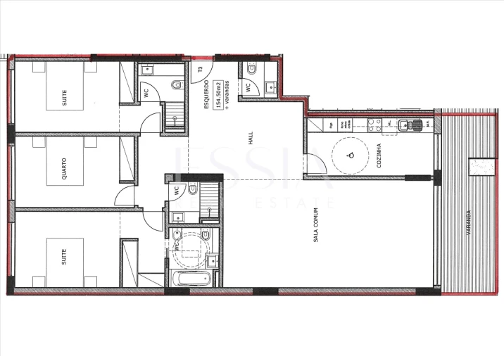 Apartamento T3 para Venda em Ramalde Planta 1