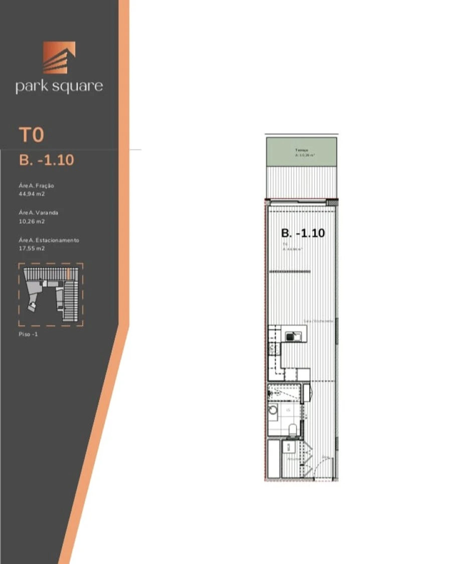 Apartamento T1 para Venda em Mafamude e Vilar do Paraíso Planta 1
