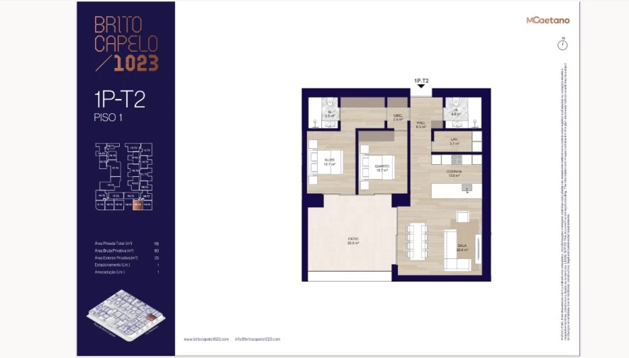 Apartamento T2 para Venda em Matosinhos e Leça da Palmeira Planta 1