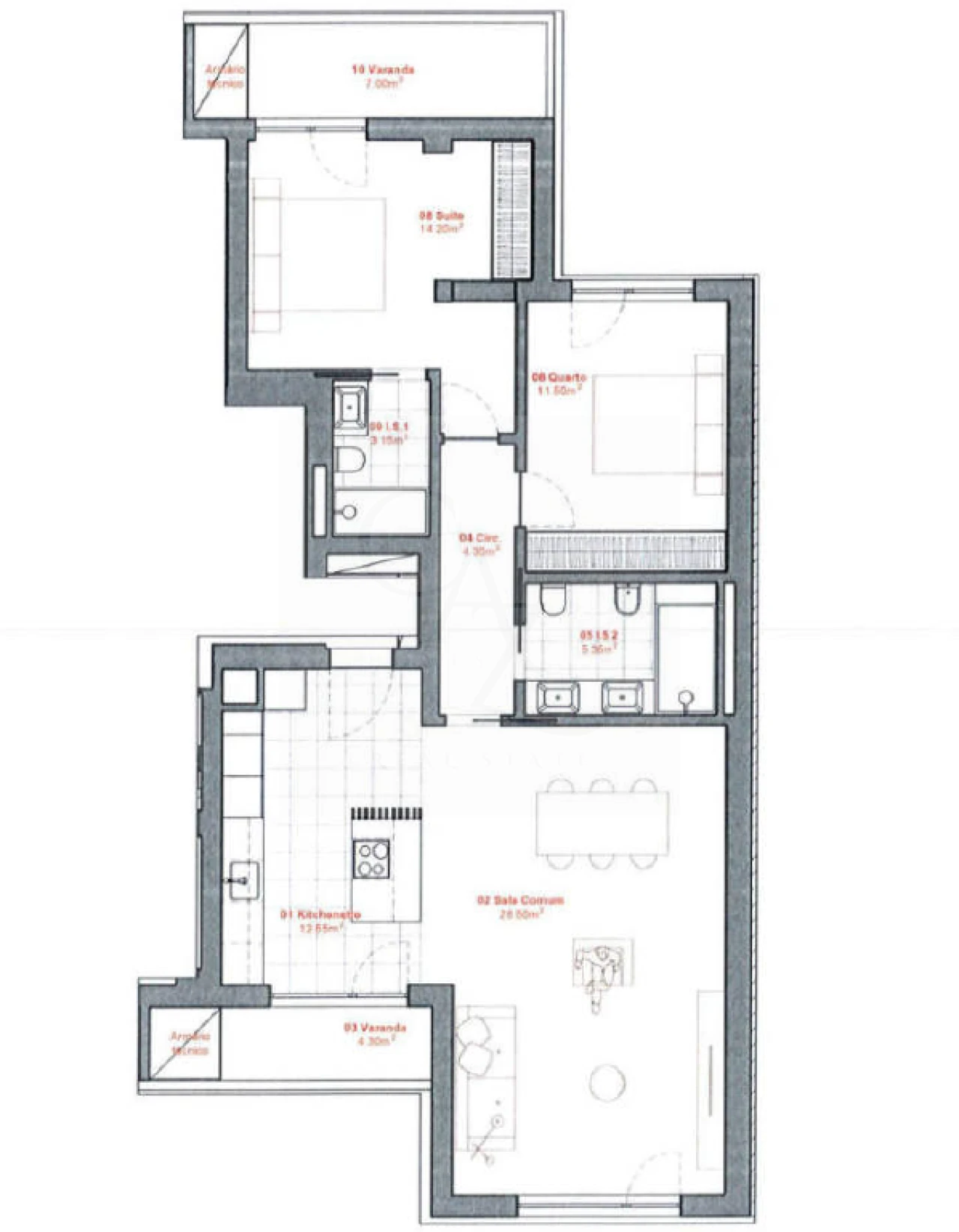Apartamento T2 para Venda em Avenidas Novas Foto 34