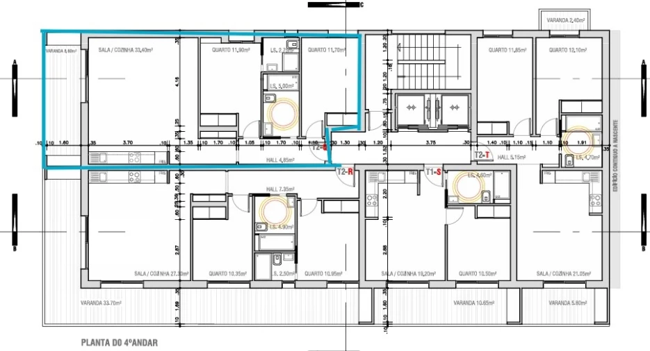 Apartamento T2 para Venda em Monte Gordo Planta 4