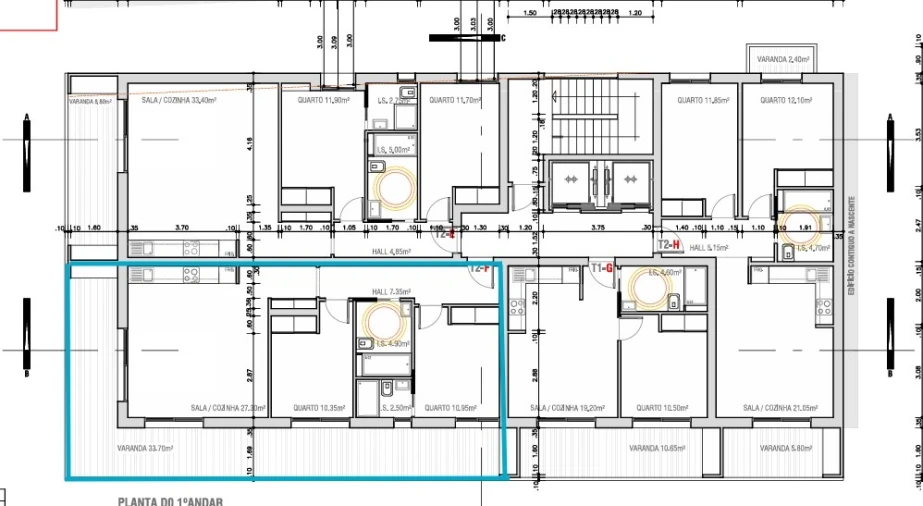 Apartamento T2 para Venda em Monte Gordo Planta 1