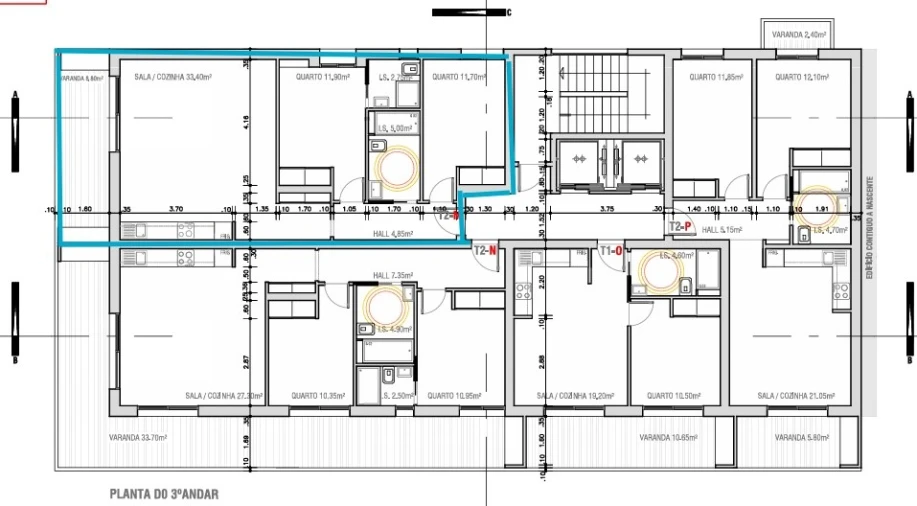 Apartamento T2 para Venda em Monte Gordo Planta 1