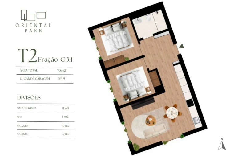 Apartamento T2 para Venda em Campanhã Planta 1
