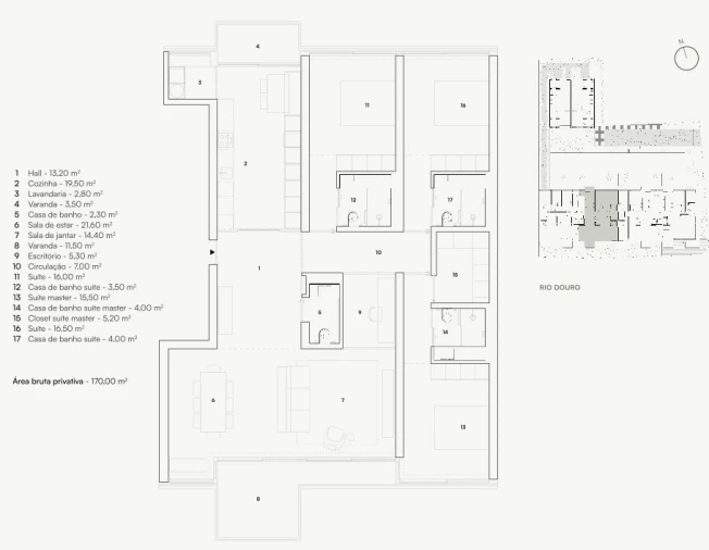 Apartamento T3 para Venda em Lordelo do Ouro e Massarelos Planta 1