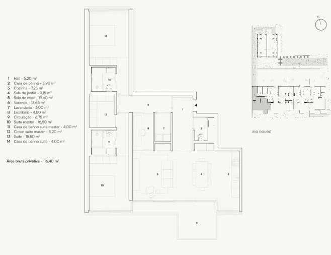 Apartamento T2 para Venda em Lordelo do Ouro e Massarelos Planta 1