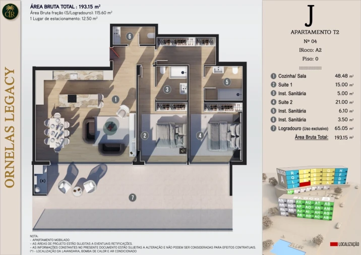Apartamento T2 para Venda em Calheta Planta 1