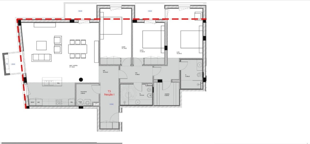 Apartamento T3 para Venda em São Bernardo Planta 1