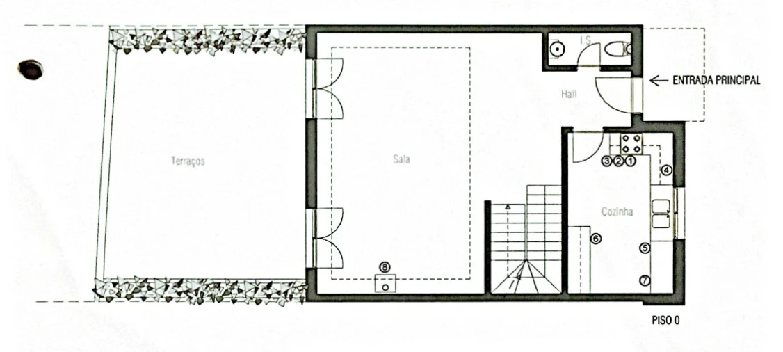 Moradia T3 para Arrendamento em Cascais e Estoril Planta 1
