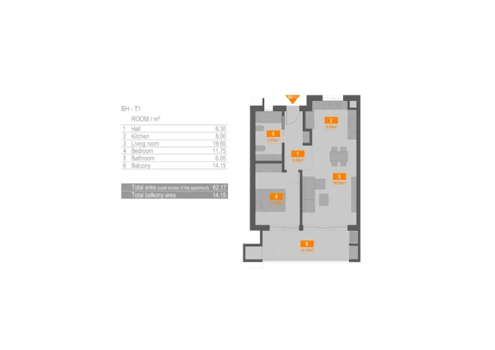 Apartamento T1 para Venda em Portimão Planta 1