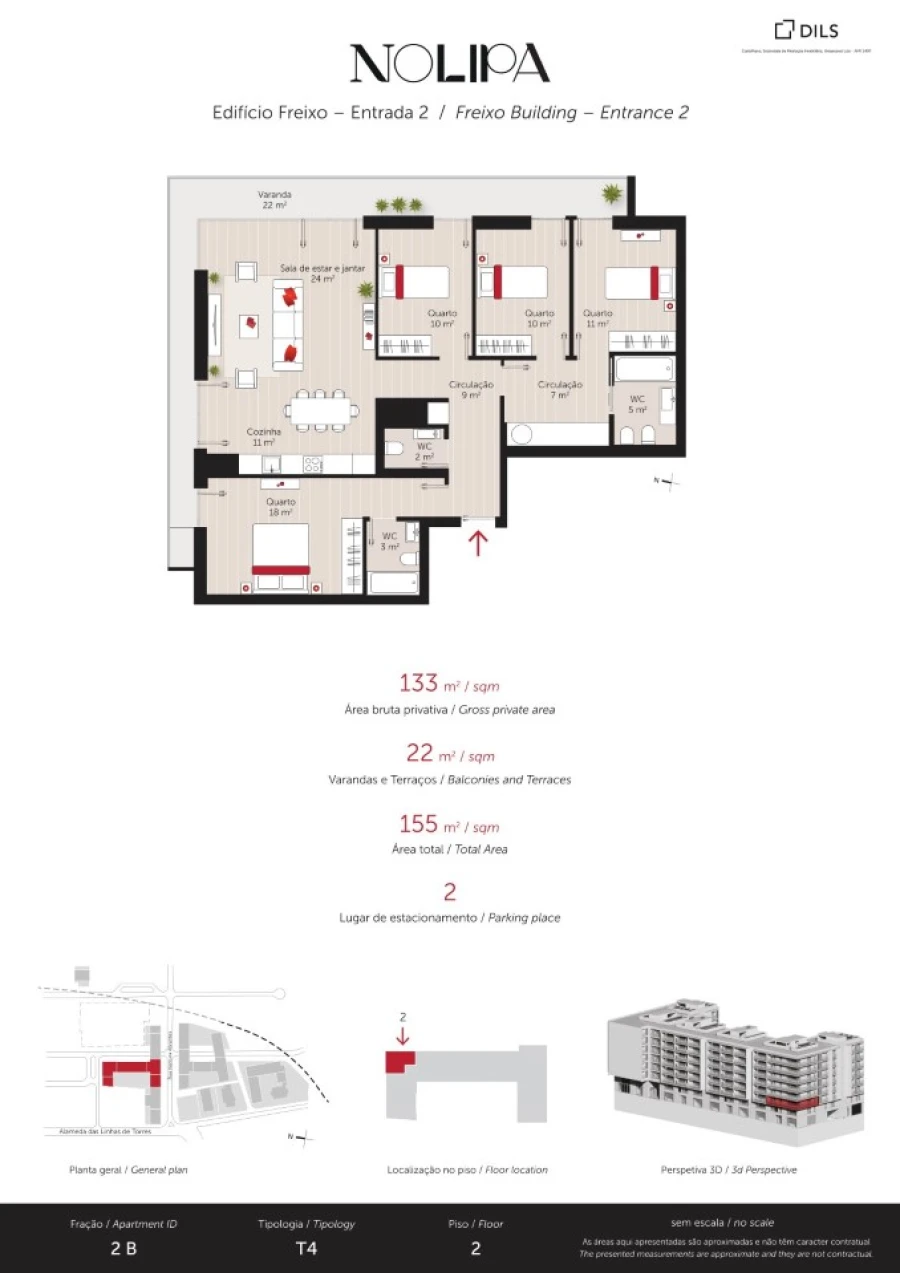 Apartamento T4 para Venda em Lumiar Planta 1