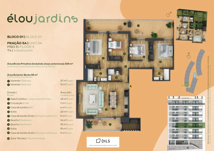 Apartamento T4 para Venda em Santo António dos Cavaleiros e Frielas Planta 1