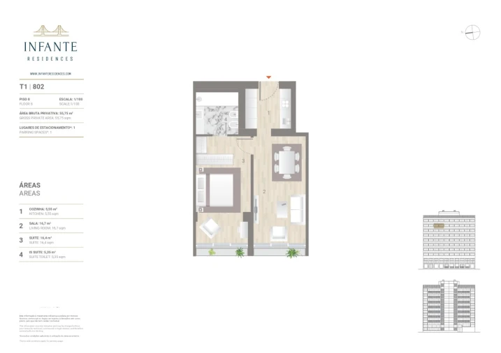 Apartamento T1 para Venda em Estrela Planta 1