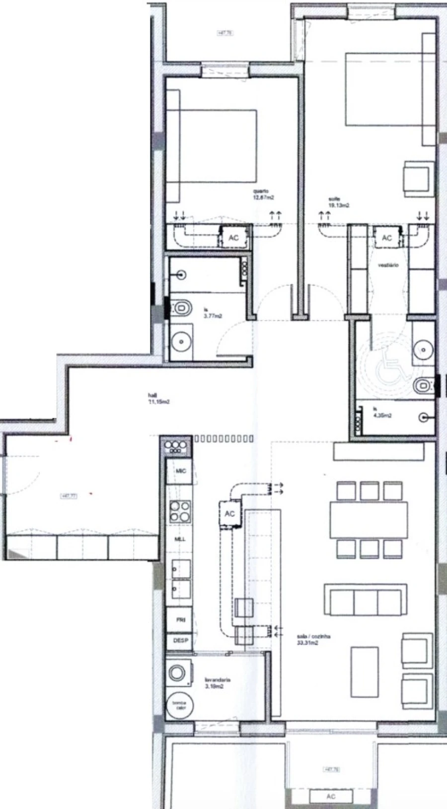 Apartamento T2 para Venda em São Bernardo Planta 1