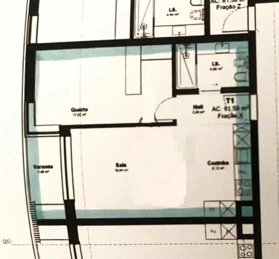 Apartamento T1 para Venda em Glória e Vera Cruz Planta 1