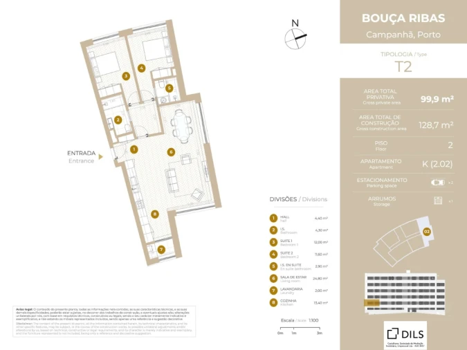 Apartamento T2 para Venda em Campanhã Planta 1