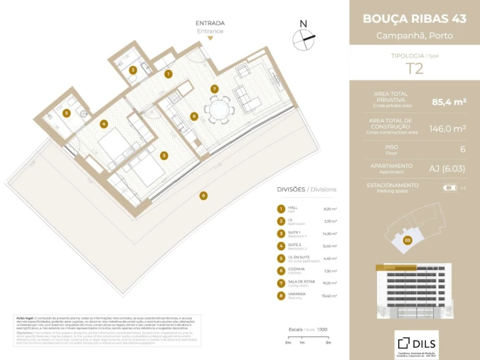 Apartamento T2 para Venda em Campanhã Planta 1