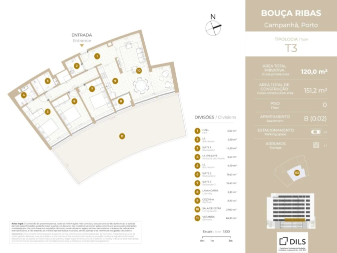 Apartamento T3 para Venda em Campanhã Planta 1
