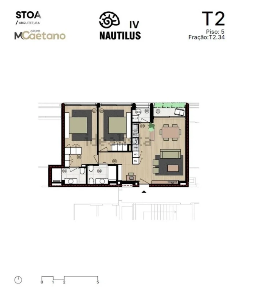 Apartamento T2 para Venda em Matosinhos e Leça da Palmeira Planta 1