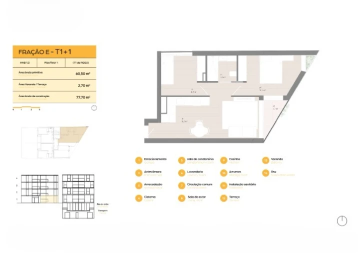 Apartamento T1 para Venda em Matosinhos e Leça da Palmeira Planta 1