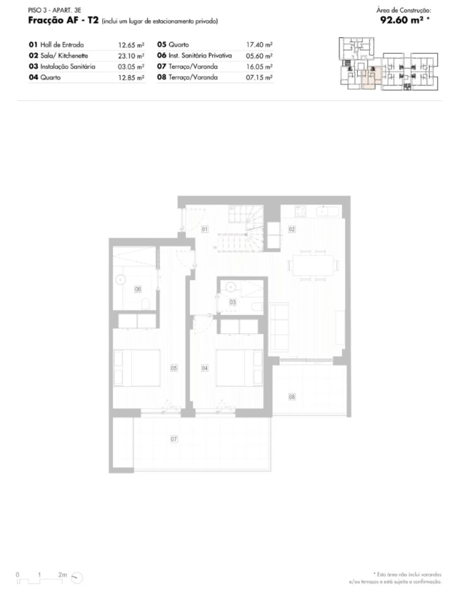 Apartamento T2 para Venda em Lagos (São Sebastião e Santa Maria) Planta 2