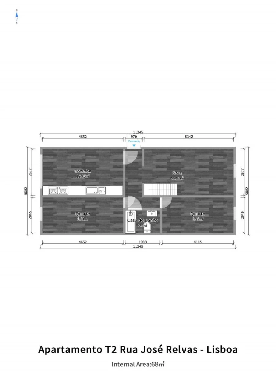 Apartamento T2 para Venda em Beato Planta 1