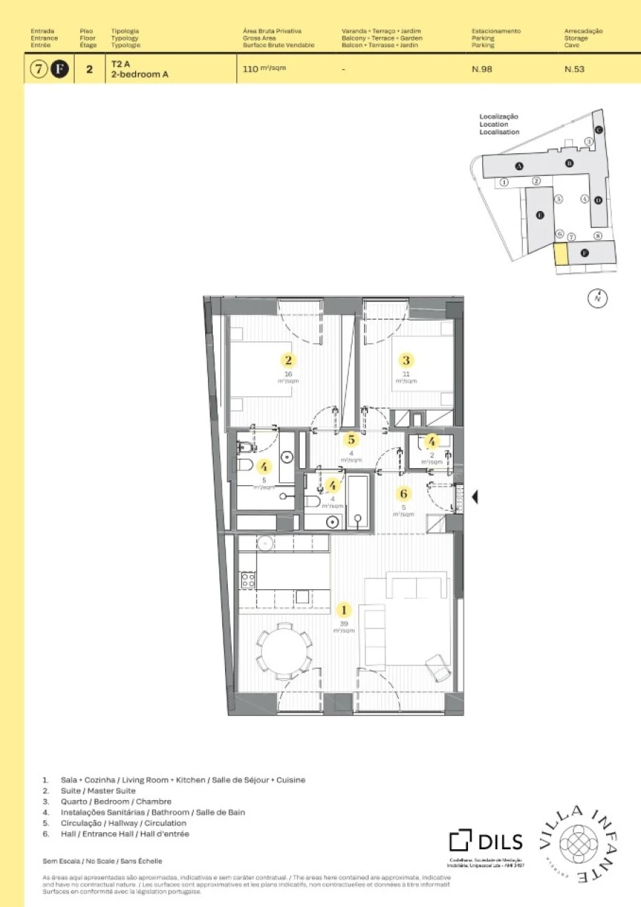 Apartamento T2 para Venda em Estrela Planta 1