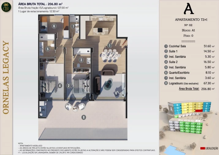 Apartamento T2 para Venda em Calheta Planta 1