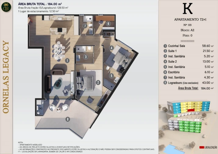 Apartamento T2 para Venda em Calheta Planta 1