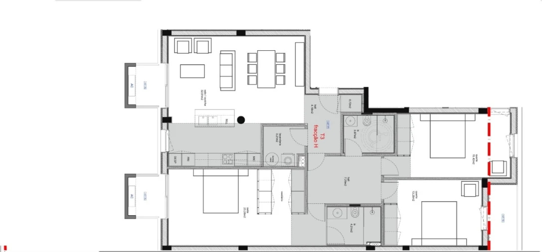 Apartamento T3 para Venda em São Bernardo Planta 1