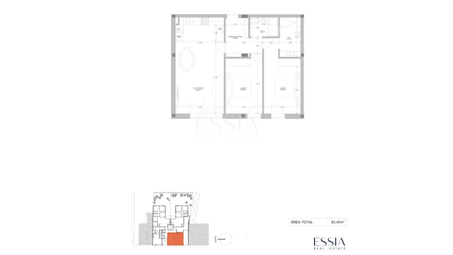 Apartamento T2 para Venda em Bonfim Planta 1