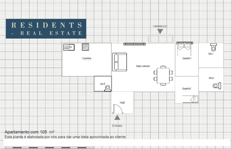 Apartamento T2 para Arrendamento em Aldoar, Foz do Douro e Nevogilde Planta 1