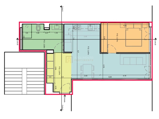 Apartamento T1 para Venda em Matosinhos e Leça da Palmeira Planta 1