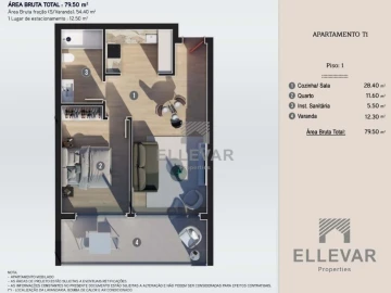Apartamento T1 para Venda em Calheta