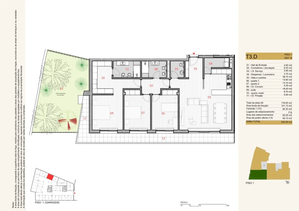 Apartamento T3 para Venda em Silvares, Pias, Nogueira e Alvarenga Planta 2