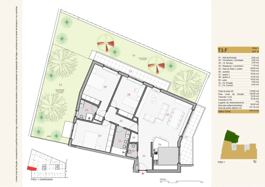 Apartamento T3 para Venda em Silvares, Pias, Nogueira e Alvarenga Planta 2