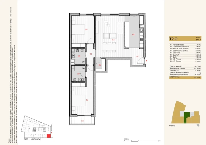 Apartamento T2 para Venda em Silvares, Pias, Nogueira e Alvarenga Planta 2