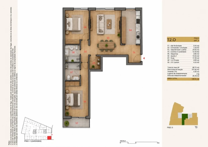 Apartamento T2 para Venda em Silvares, Pias, Nogueira e Alvarenga Planta 1