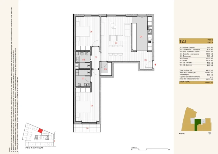 Apartamento T2 para Venda em Silvares, Pias, Nogueira e Alvarenga Planta 2