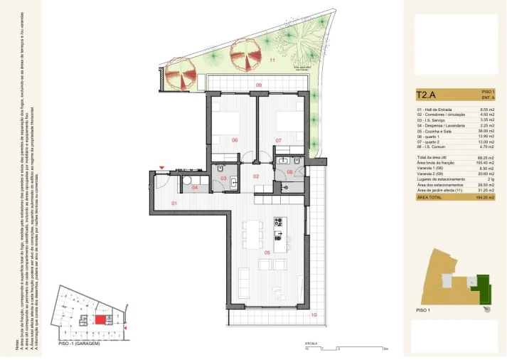 Apartamento T2 para Venda em Silvares, Pias, Nogueira e Alvarenga Planta 1