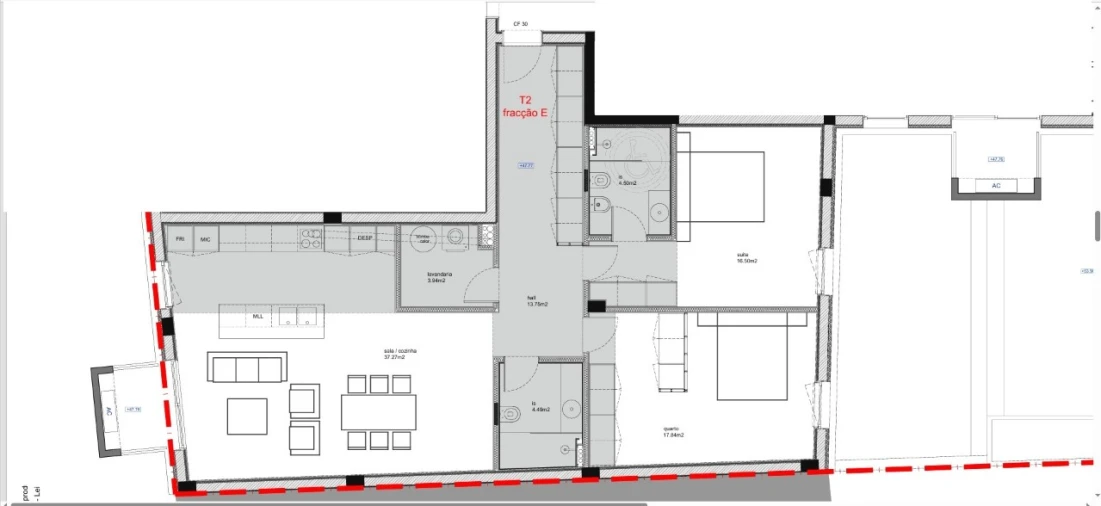 Apartamento T2 para Venda em São Bernardo Planta 1