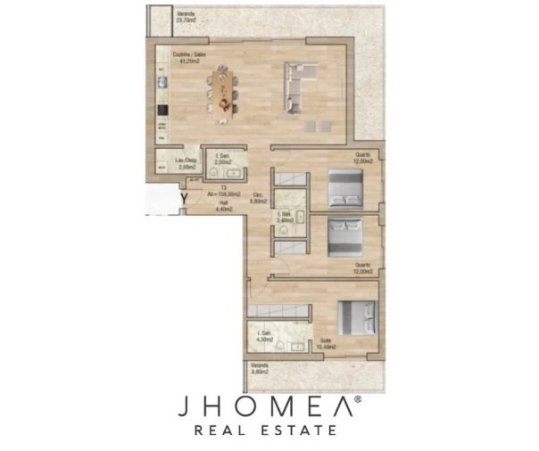 Apartamento T3 para Venda em Glória e Vera Cruz Planta 2
