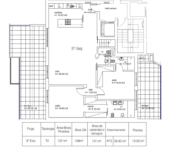 Apartamento T2 para Venda em Ericeira Planta 1