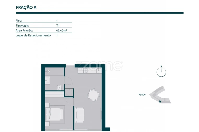 Apartamento T1 para Venda em Paranhos Planta 1