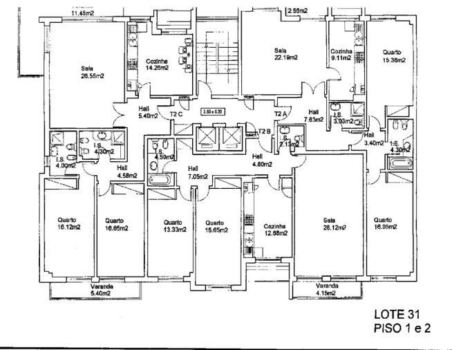 Apartamento T2 para Venda em Loule (São Clemente) Planta 1