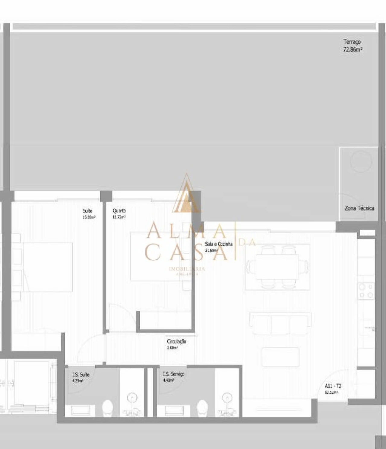 Apartamento T2 para Venda em Fânzeres e São Pedro da Cova Foto 9