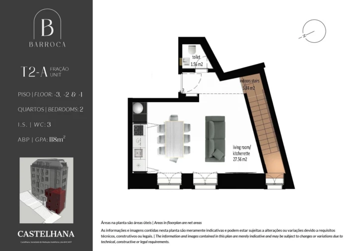 Apartamento T2 para Venda em Arroios Planta 1
